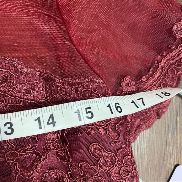 JS Collections maroon lace cocktail dress 4 - Picture 9 of 11